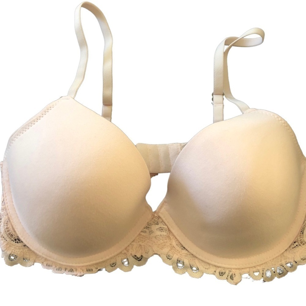 Lucky Brand Light Pink Blush Lacey Bra 36C Underwire Sexy Goddess Light Padding